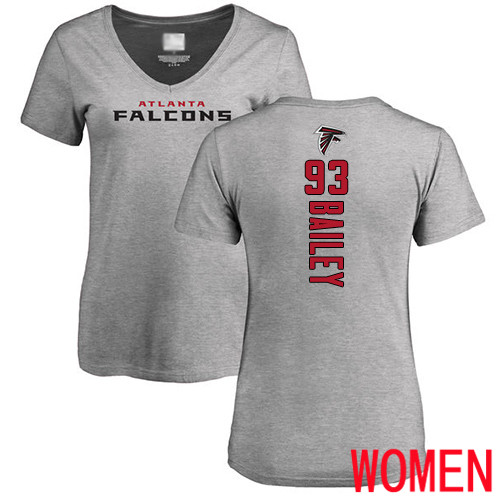 Atlanta Falcons Ash Women Allen Bailey Backer NFL Football #93 T Shirt